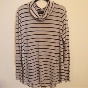 Cowl Neck Striped Sweater